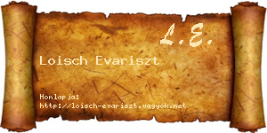 Loisch Evariszt névjegykártya